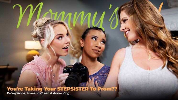 [Girlsway] - Ebony & Blonde Stepsisters Get Wild At Prom - Ameena Green - Kelsey Kane - Annie King (Ameena Green, Kelsey Kane)