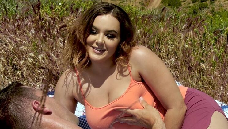 Curvy busty Natasha Nice licking cock with mouth, amazing cleavage show GP1241 • rare premium • FapNest